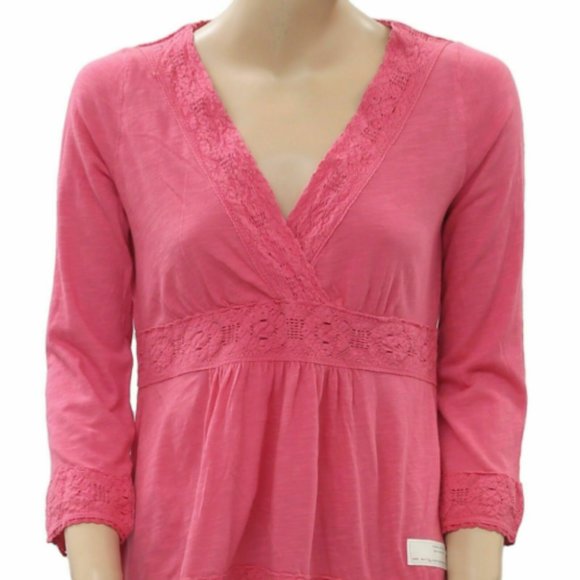 Odd Molly Anthropologie Step Over Blouse Top Floral Lace Pink - Picture 3 of 5